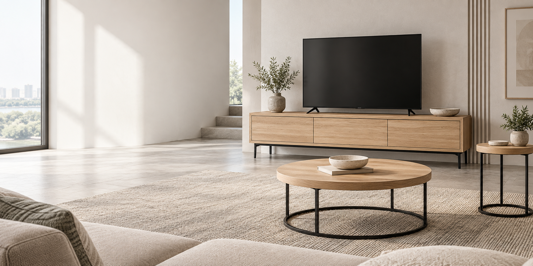 Light oak living-room furniture collection